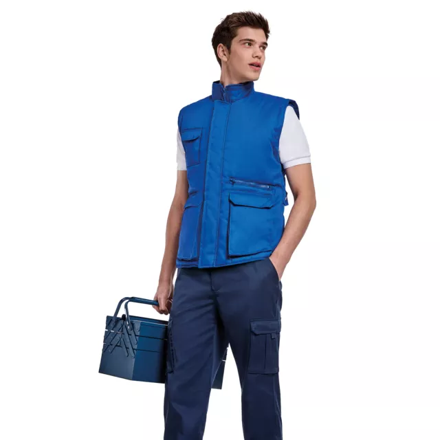 R5067 - Roly Almanzor Giubbotto Smanicato a Gilet da Lavoro con Zip Intera Uomo