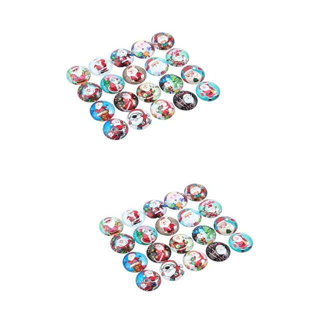120 Pcs Edelstein-Patch Weihnachtliche Cabochons Aus Glas Rundes Aufkleber