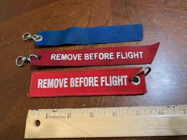3 "Remove Before Flight" Keyrings PC-12 NKC-135 Aircraft tags keychains