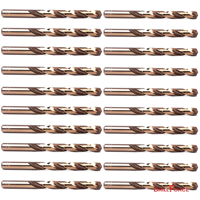 20PCS 3/16" Cobalt Drill Bit Set M35 HSS Jobber Length Twist Drill Bits Tools
