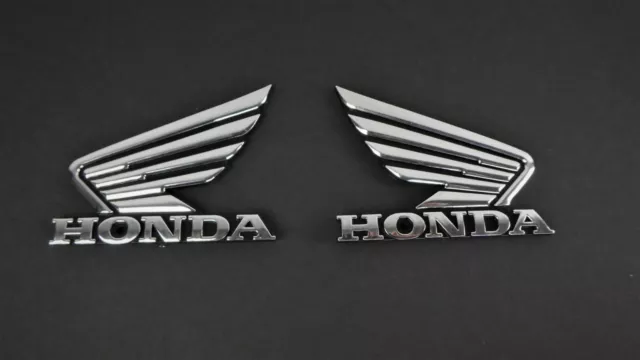 Honda Repro Flügel Emblem Set Chrom 3D Set Decal Set Honda Wings silver