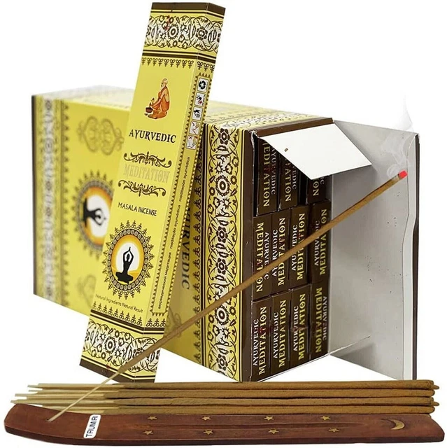 AYURVEDIC MASALA MEDITATION Incense Sticks Agarbatti Pack of 15gm 12