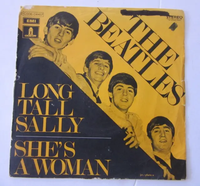 THE BEATLES LONG Tall Sally / She's A Woman 1973 7 FRANCE Odeon $50.00 -  PicClick AU