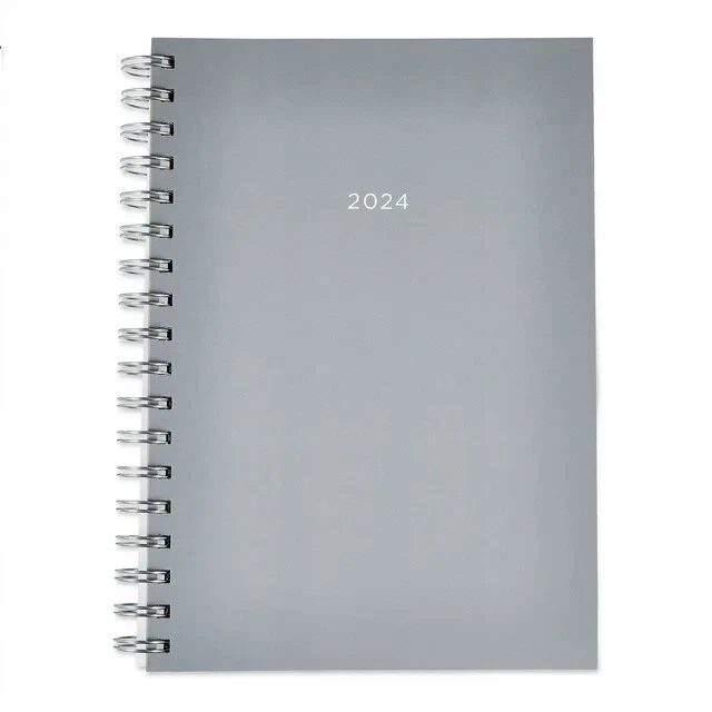 PEN+GEAR JANUARY 2024 to December 2024 Weekly Planner, Gray, 6.5 in x 9