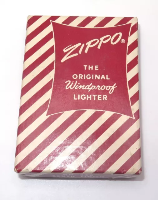 Vintage Zippo Red White Candy Striped No. 200 Brush Finish Display Box Only