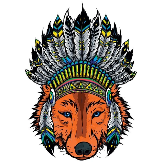 Wolf Animal Shaped Jigsaw Puzzle Kids Birthday Gift Wooden DIY Educational Toy