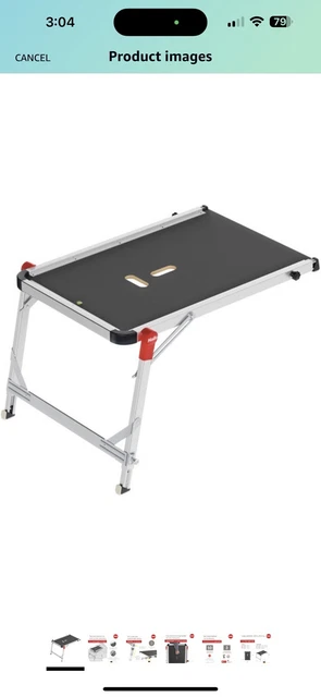 Hailo Tp1  Ladder Platform 330lb Load Capacity Adjustable Up To 30" Aluminum