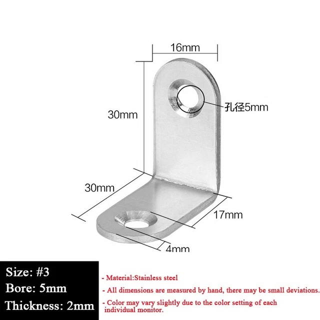 1-10pcs Stainless Steel L Shape 90 Degree Right Angle Bracket Corner Brace Joint