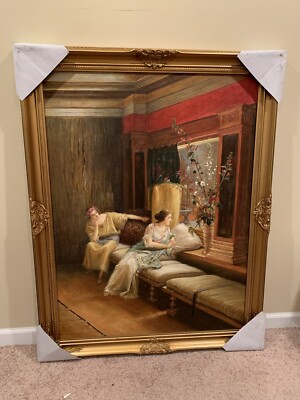 Vain Courtship 1900- Lawrence Alma Tadema Oil painting reproduction Framed No. 2