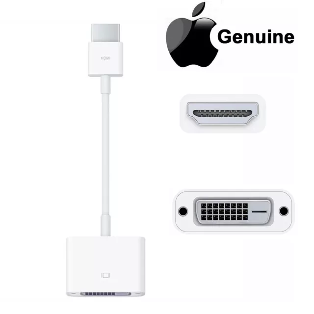 Genuine Apple HDMI to DVI Video Adapter Cable for Mac mini-MacBook Pro MGVU2ZM/A