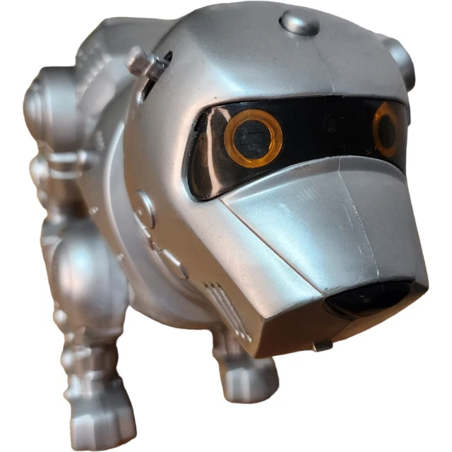 TEKNO INTERACTIVE ROBOTIC Puppy Dog Silver Vintage 90's Tested Working