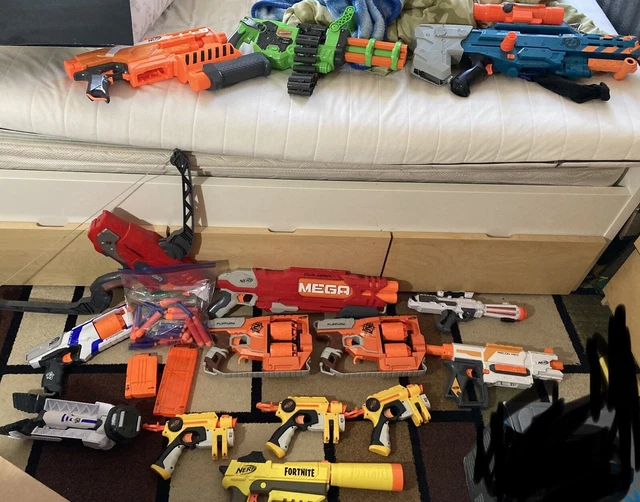 NERF GUN LOT used guns (Mega Darts) Zombies Strike Long shot 55.00