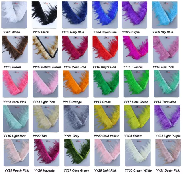 Wholesale* Rooster/Hen/Hackle/Chick Feather Fringe trim Fascinator Material #Yy