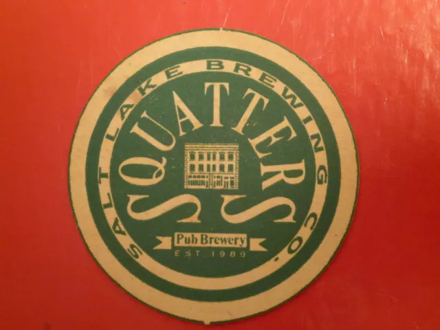 Beer Bar Coaster: Squaters ~ Salt Lake Brewing Company ~ Pub & Brewery  EST 1989