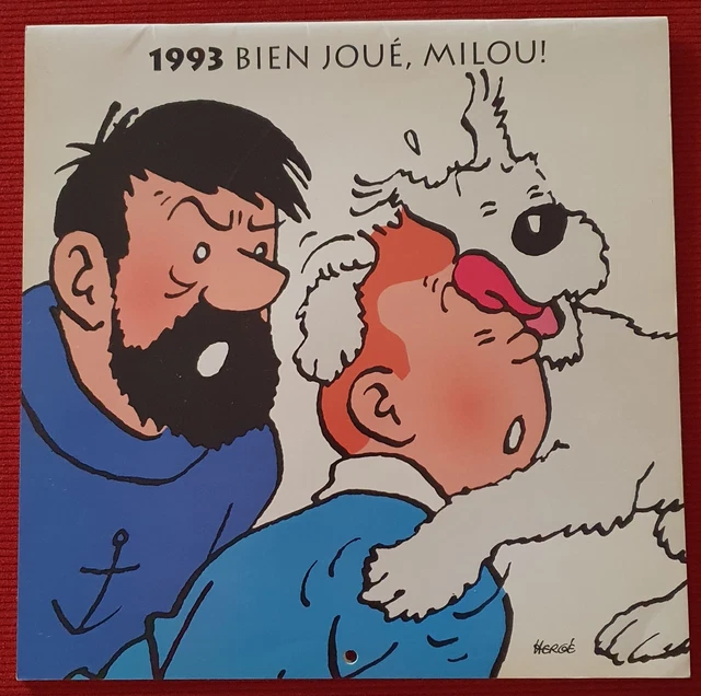 Grand Coupon Tissu Tintin Hergé 1993 - 156 X 80 Cm - 100% Coton Multicolore
