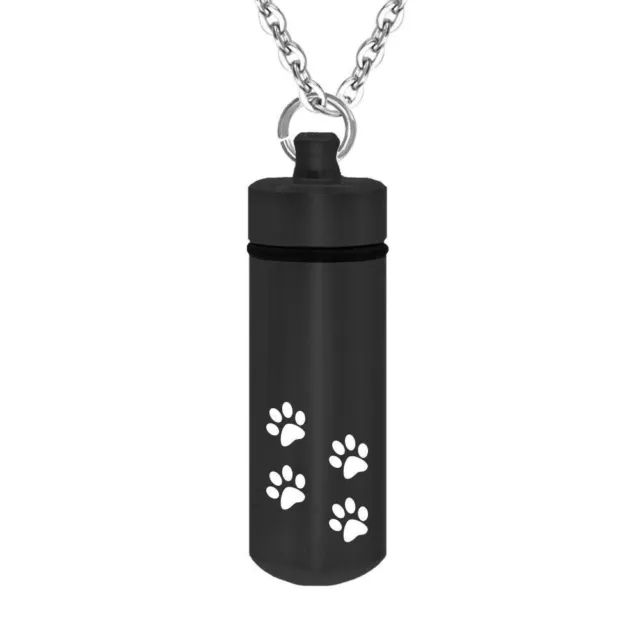 Collier urne animaux - Deuil animal - Collier urne cylindre pattes chien ou chat