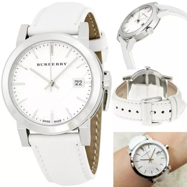 Montre Femme Authentique BURBERRY MADE SUISSE Argentée avec Date. 389,00€ NEUVE