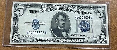 1934C $5 Silver Certificate  VF M/A  block