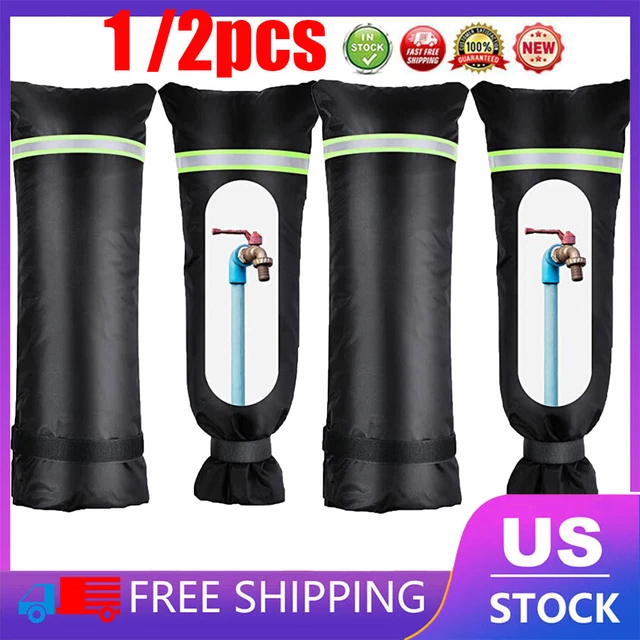 2X Winter Faucet Cover Protector Water Tap Protective Outdoor Garden Tools Black