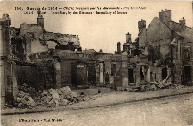 CPA Creil Incendie par les Allemands, Rue Gambetta FRANCE (1014121)