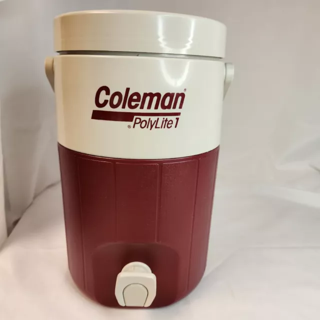 Vintage Coleman PolyLite 1 Gallon Water Jug Cooler 5591A Pour Spout & Spigot