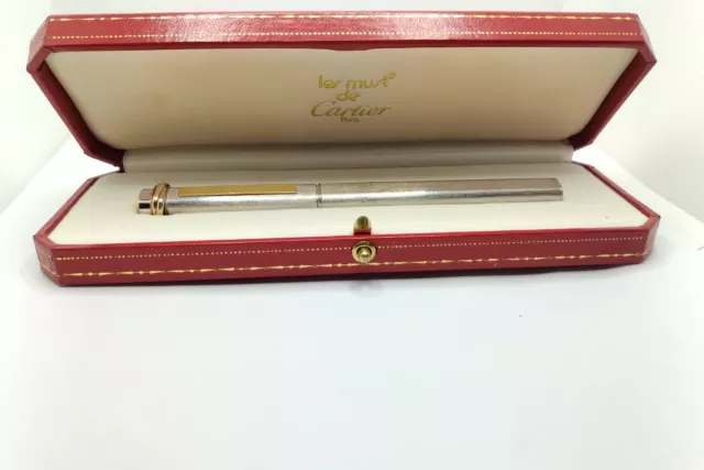 Cartier Vendome Roller Pen Silver Exclusive Box Trinity Band Must Pen