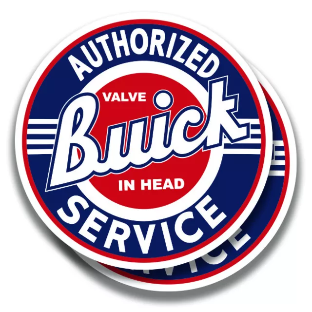 VINTAGE BUICK SERVICE DECAL 2 Stickers Bogo For Car Window Bumper Truck