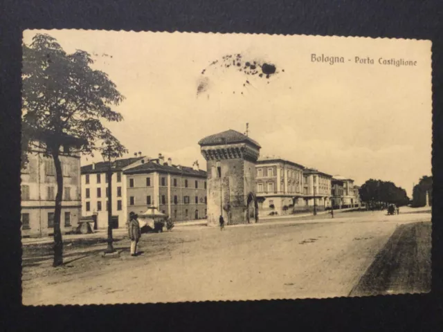 antica cartolina Bologna Porta Castiglione viaggiata 1913