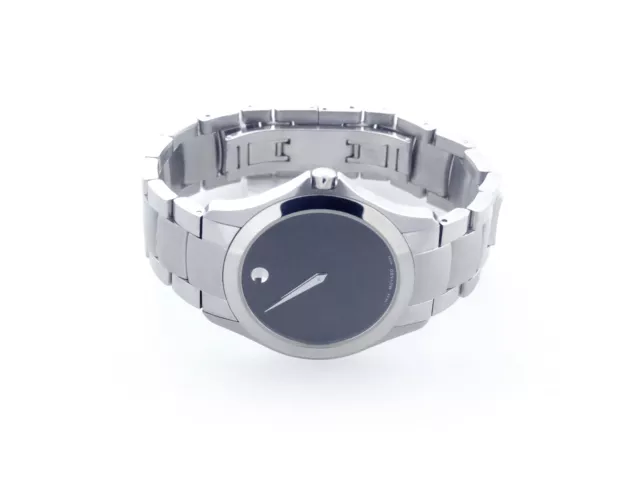 Pre-Owned Movado Museum Black Dial Steel Bracelet Swiss Quartz Men's Watch