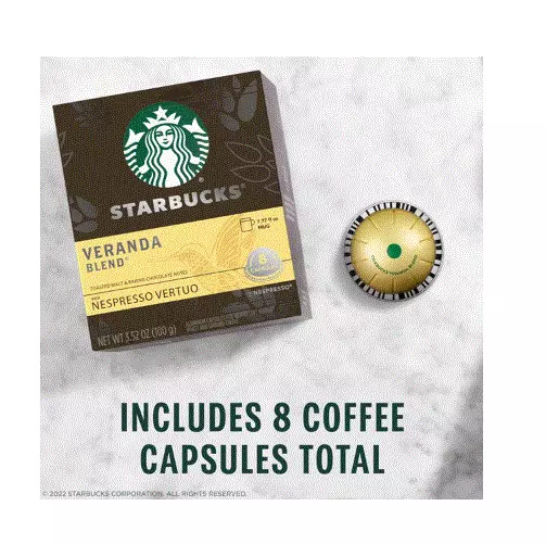 STARBUCKS VERANDA BLEND Light Roast for Nespresso Vertuo Capsules, 8