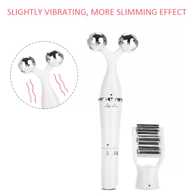 3in1 3D Roller Massager Face Lifting Body Slimming Tightening Skin (White) RHS