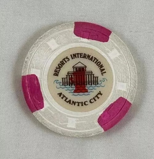 Resorts International $1 Atlantic City, New Jersey Gaming Poker Casino Chip