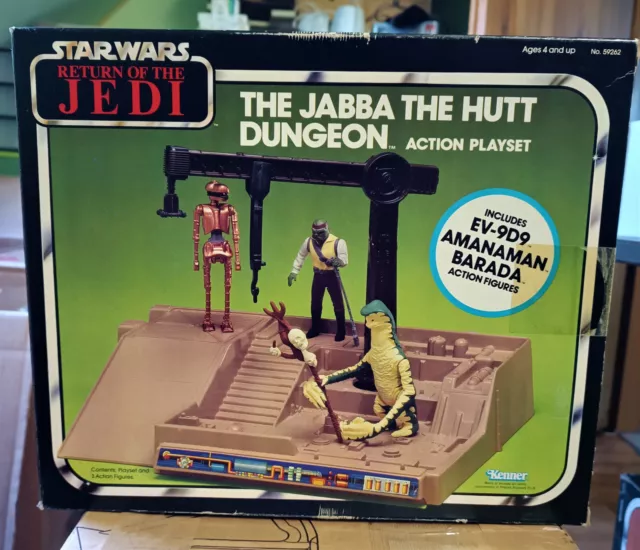 Vintage Kenner Star Wars REDJ Jabba The Hutt Dungeon Amanaman Barada EV-9D9 MISB