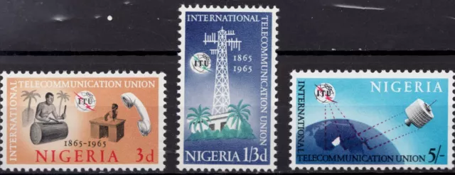 1965 Nigeria Sc# 175-77 -  International Telecommunications MNH stamp set Cv$8