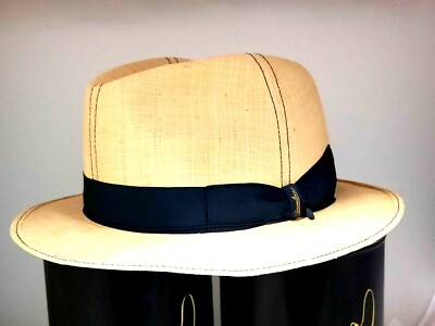 Borsalino CAPPELLO INTRECCIATO FILO D'ERBA CON CINTURINO MODELLO JONSON 