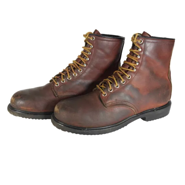 Red Wing Men's VTG US11,5B  Brown Leather Steel Toe Lace Up Logger Work Boots