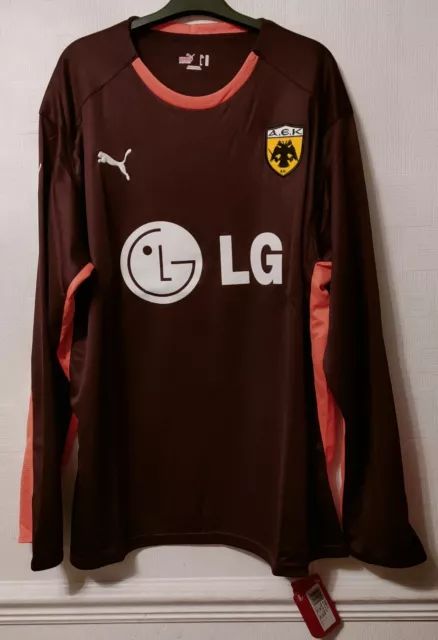 Aek Athens Football Club 2008 Maroon Orange Goalkeeper Shirt Xxl Puma Lg Greece