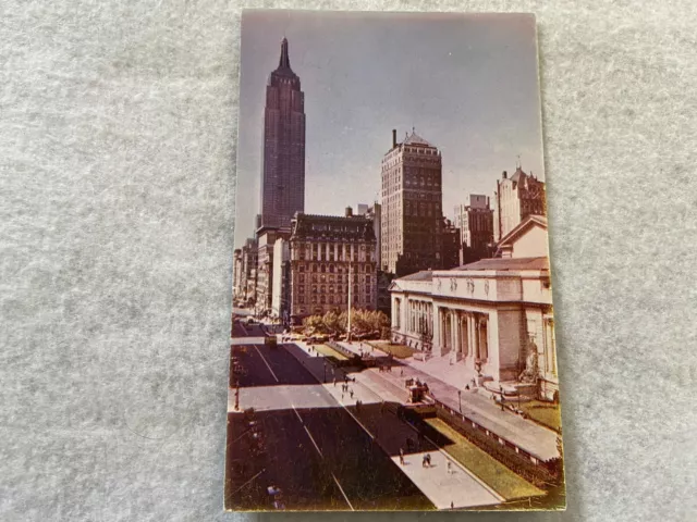 Public Library in New York City Vintage Postcard