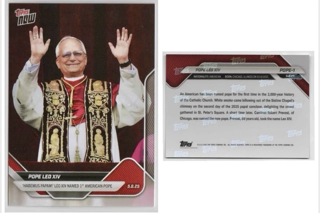 TOPPS NOW 2025 Pope Leo XIV 'Habemus Papam!' Collectible Card £6.00 ...