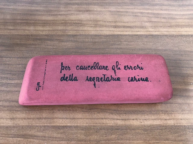 Gigante Gomma Da Cancellare CIA MILANO Con Scritta Umoristica Gadget Vintage