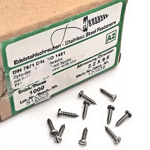 [100pz] DIN7971-A2-2.2X9.5 2,2x9,5/DIN7971 ISO1481 VITE