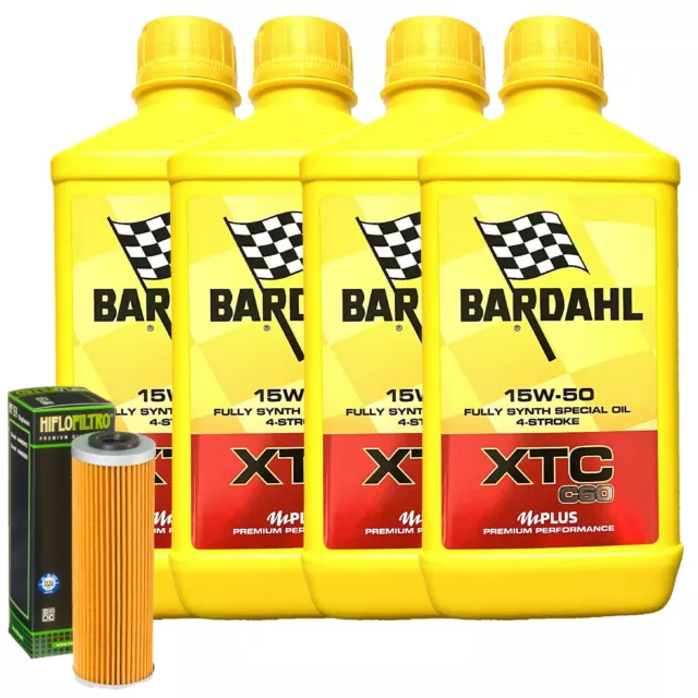 Huile Kit De Découpe Bardahl XTC 15W50 + Filtre Pour Ducati 1103 Panigale V4 S