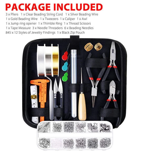 Jewelry Making Supplies Findings Starter Kit Beading Wires Pliers Repair Tools 2