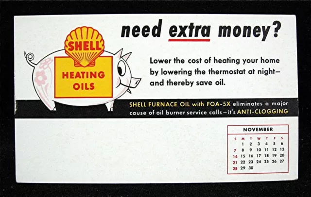 Old Shell Heating Oil With Shell Clam Shell Heating Oil Image Adv Ink Blotter