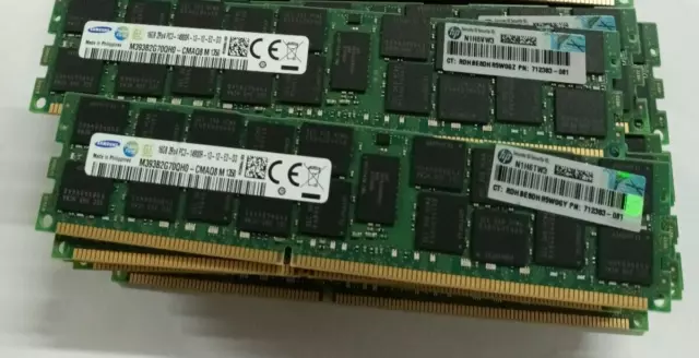 HP 256GB 16 x 16GB  2Rx4 PC3-14900R ECC SERVER MEMORY HP PN 712383-081  SAMSUNG