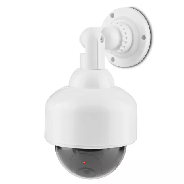 Dummy Security Camera Dome Shape Blinking Fake Security Camera 360° Rotation QCS