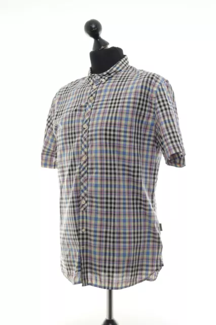 180 55 Paul SMITH Herren Hemd Gr. XL  bunt kariert Kurzarm Button Down Kragen