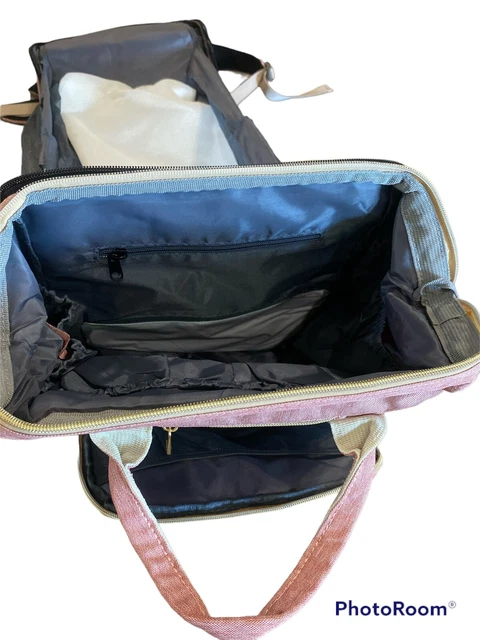 Hotbest 3 In 1 Travel Diaper Bag Back Pack Foldable Bed  Pink color 3