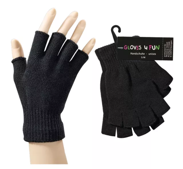 Halb-Finger-Strick-Handschuhe mit Elasthan "Magig Gloves" für Damen und Teenager