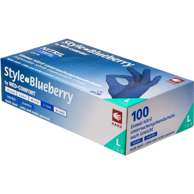 Guantes de investigación Style Nitrilo Blueberry, talla S